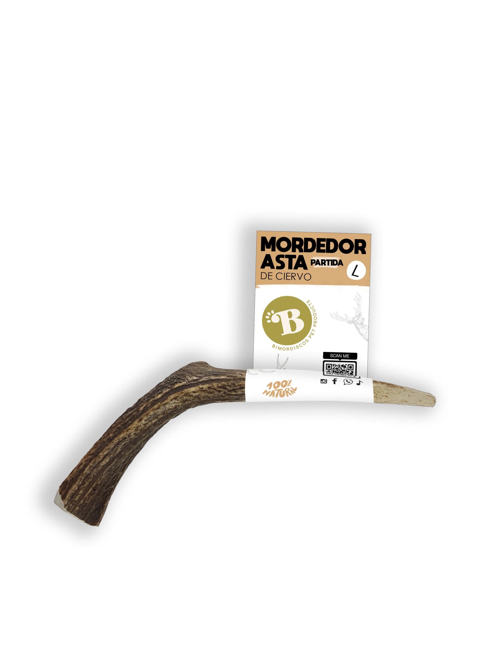 Bimordiscos Asta De Ciervo Partida Para Perros Pack. 2 X L_0