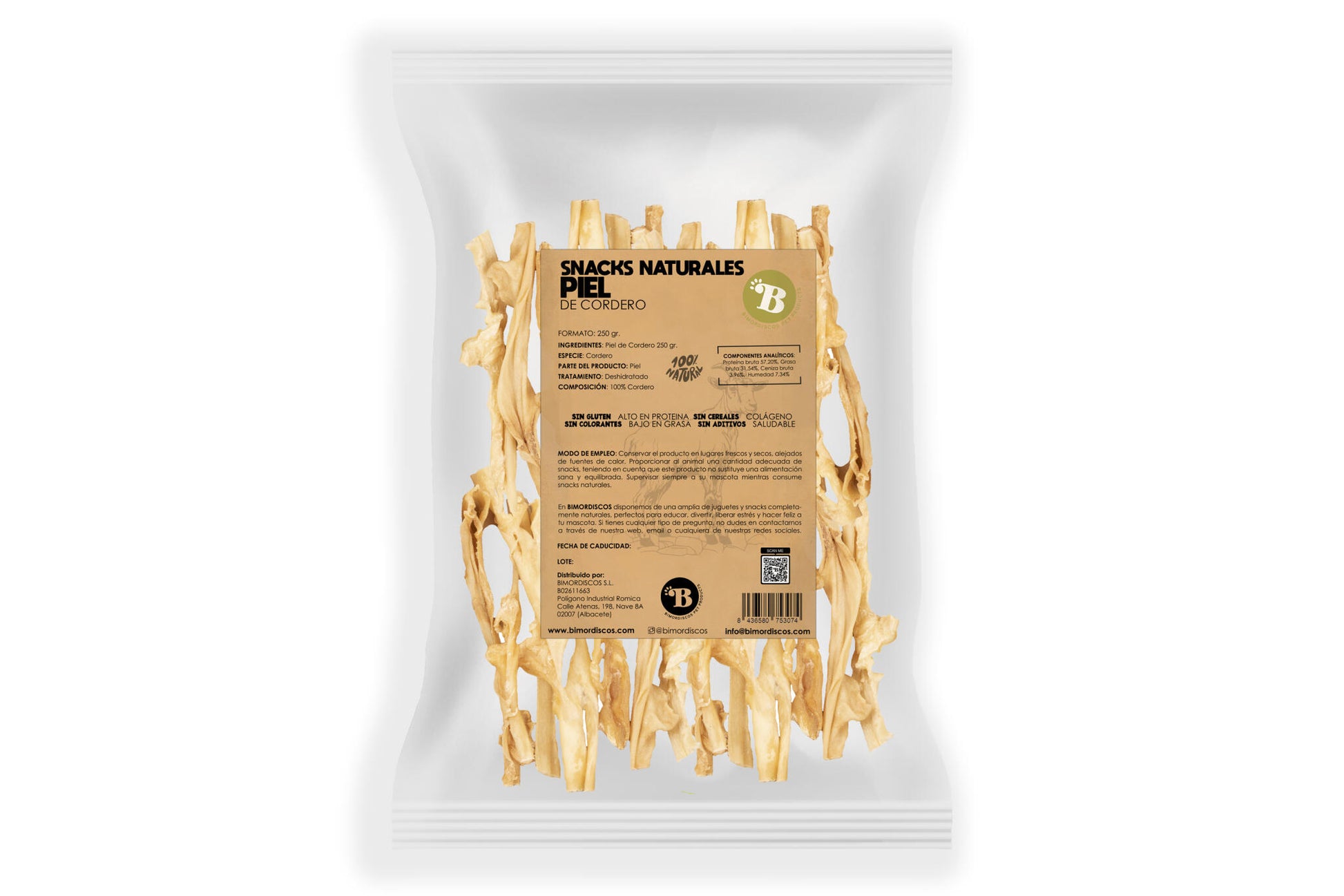 Bimordiscos Piel De Cordero Para Perros Y Gatos · 250g_0