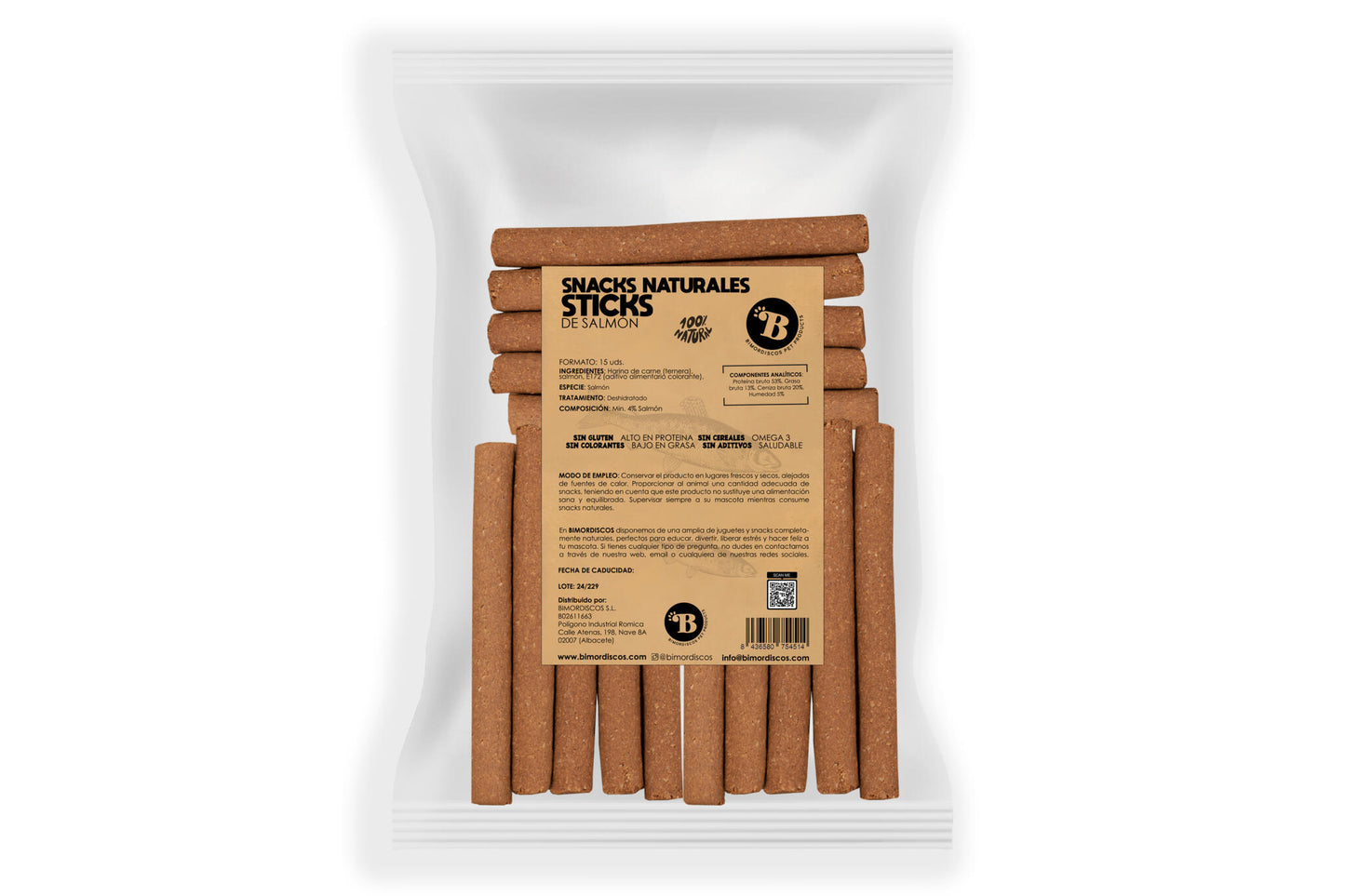 Bimordiscos Sticks De Salmón Para Perros Y Gatos - 15 Uds. 15 Uds._0