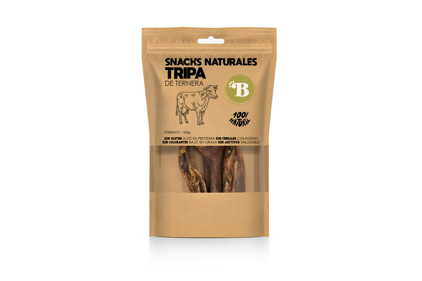 Bimordiscos Tripa Verde De Vaca Para Perros · 100g_2