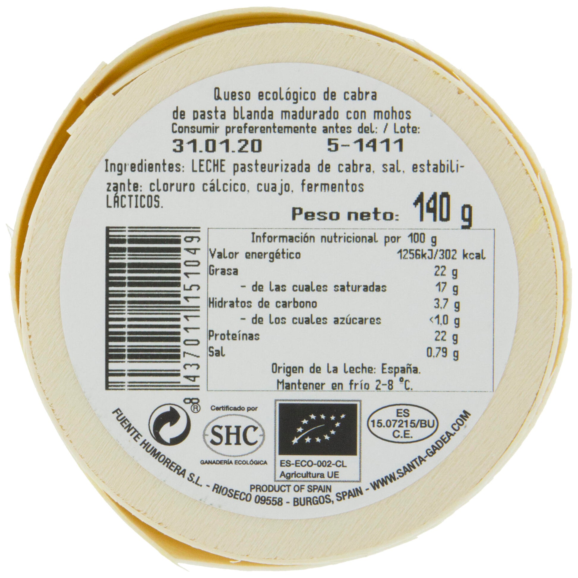 Black Label 140 g. Queso De Cabra Ecológico._2