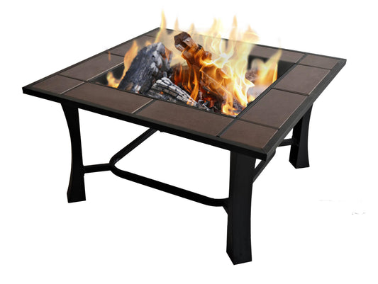 Brasero Exterior Rectangular En Cerámica Y Mármol Con Parrilla Efp53 Purline_0