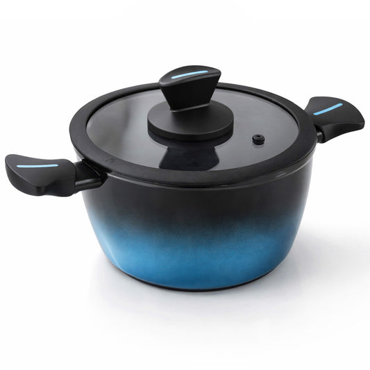 Briebe Cacerola Inducción Acero Forjado 20cm Antiadherente Sin Pfoa, Todas Cocinas Fabricada En España, Mare, Azul_0