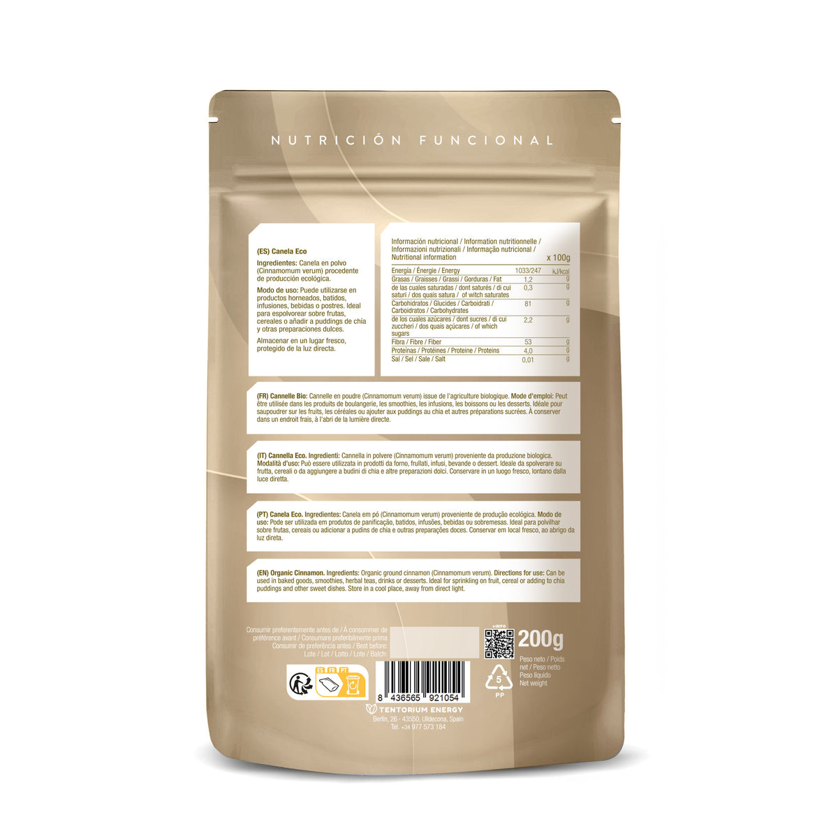 Canela en polvo ECO Energy Feelings 200 g