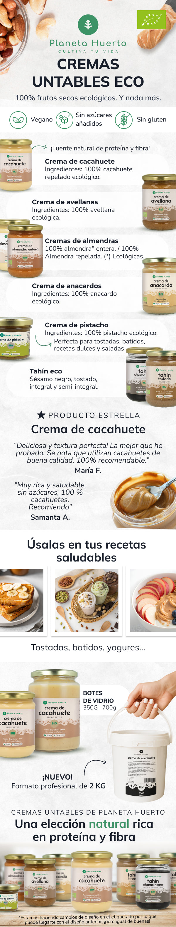 Crema de Cacahuetes ECO Planeta Huerto 350g