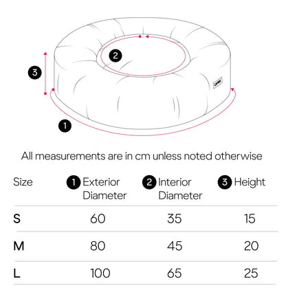 Cafide Cama Donut Para Perro Con Tejido De Pana Verde. Modelo Nuba. Talla L (100x100x25 Cm)_5