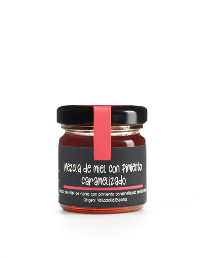 Caja De Mieles Al Rojo Vivo: Miel Con Remolacha, Miel Con Pimiento Caramelizado Y Miel Con Frambuesa_1