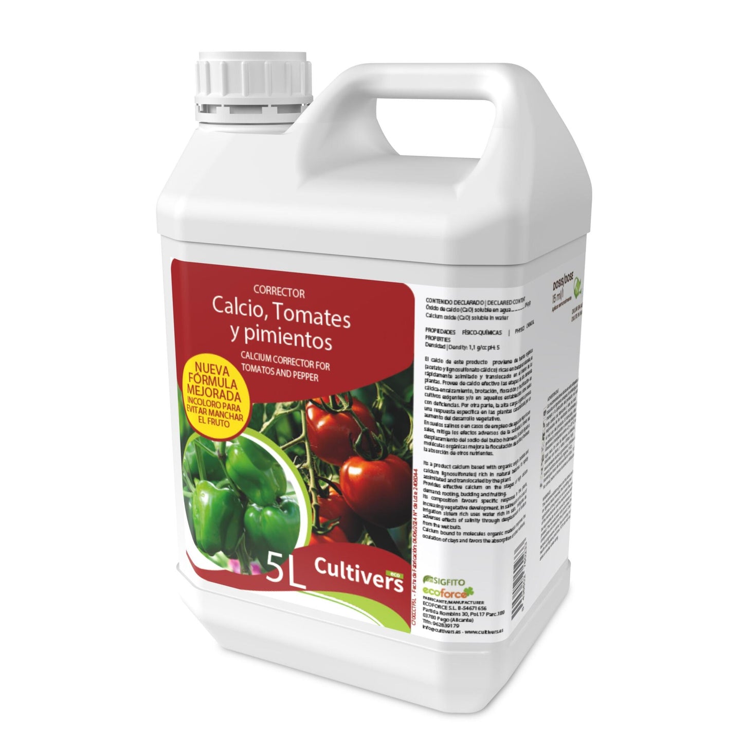 Calcio Tomates, Pimientos Y Hortaliza Líquido Cultivers 5 L_2