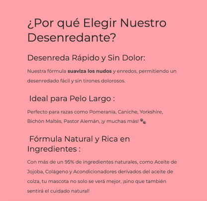 Spray desenredante para perros Masco Beauty 100 ml