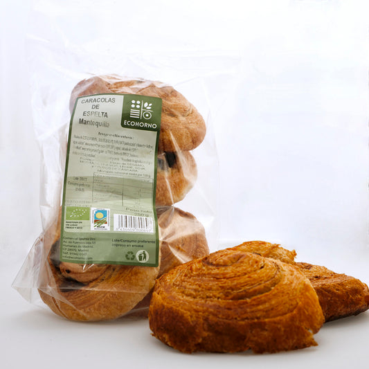 Caracolas ecológicas de espelta con mantequilla_0