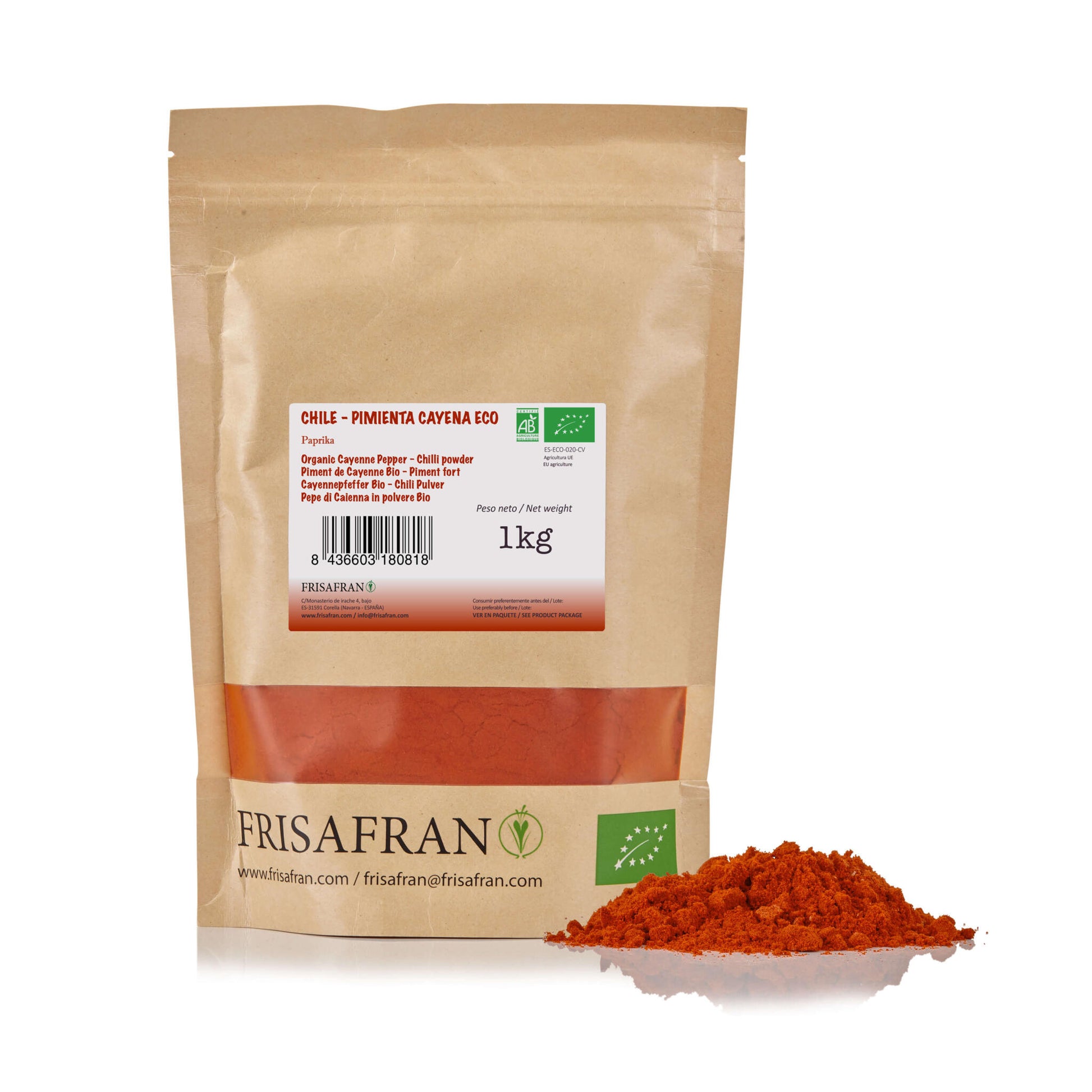 Cayena En Polvo Ecológica - Calidad Y Sabor | Frisafran 1 Kg_2