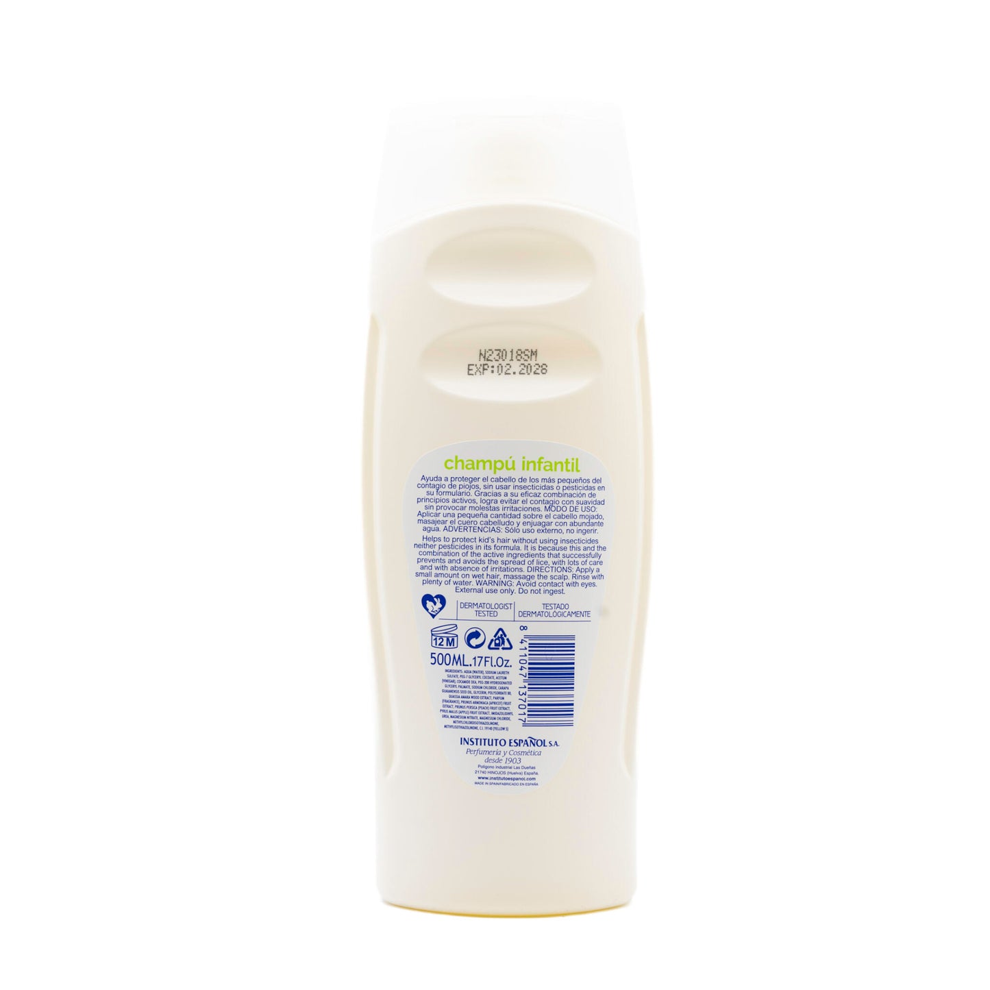 Champú Infantil Antipiojos Suave Uso Diario Instituto Español 500ml_1