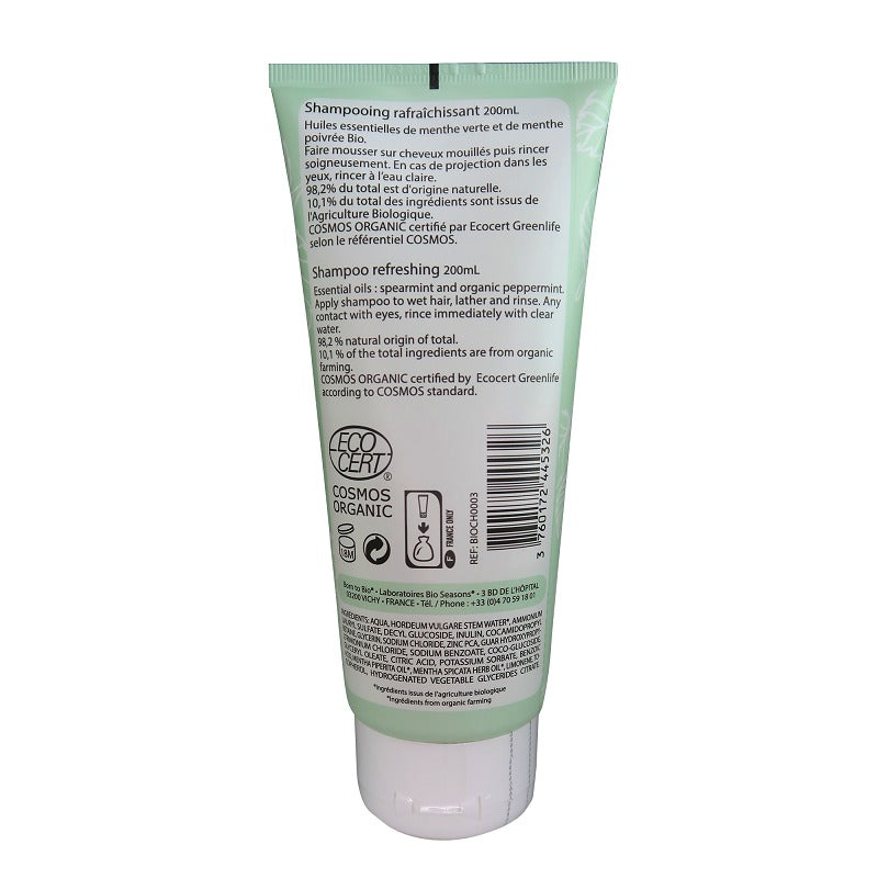 Champú Refrescante para Cabello Graso Cosmos Organic Born to Bio  200 ml