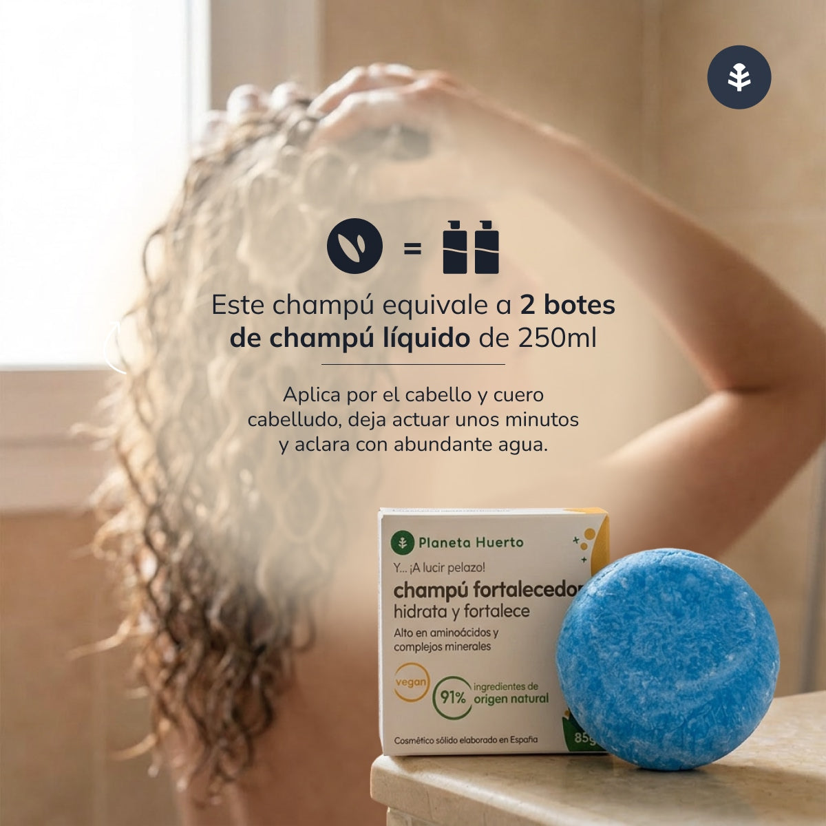 Champú sólido Fortalecedor con Aminoácidos Planeta Huerto 85 g
