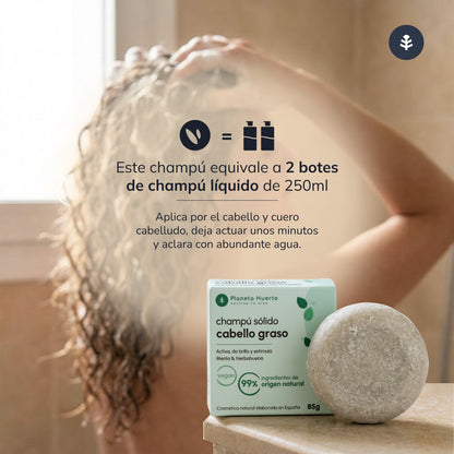 Champú sólido antigrasa Menta Planeta Huerto 85 gr