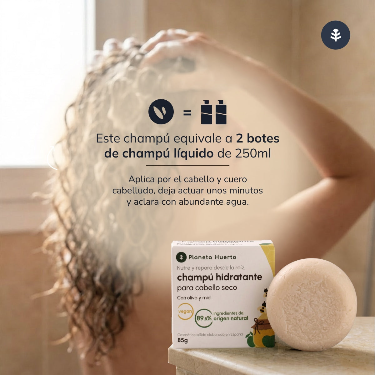 Champú sólido hidratante Oliva y Miel Planeta Huerto 85 gr