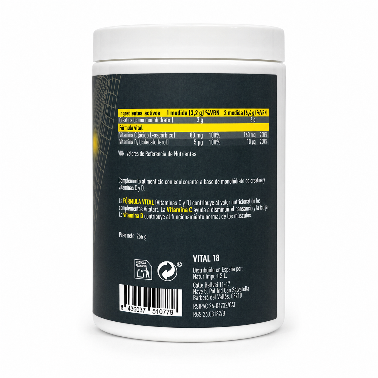 Creatina Creavitalis 200 Mesh Vitalart 256 g