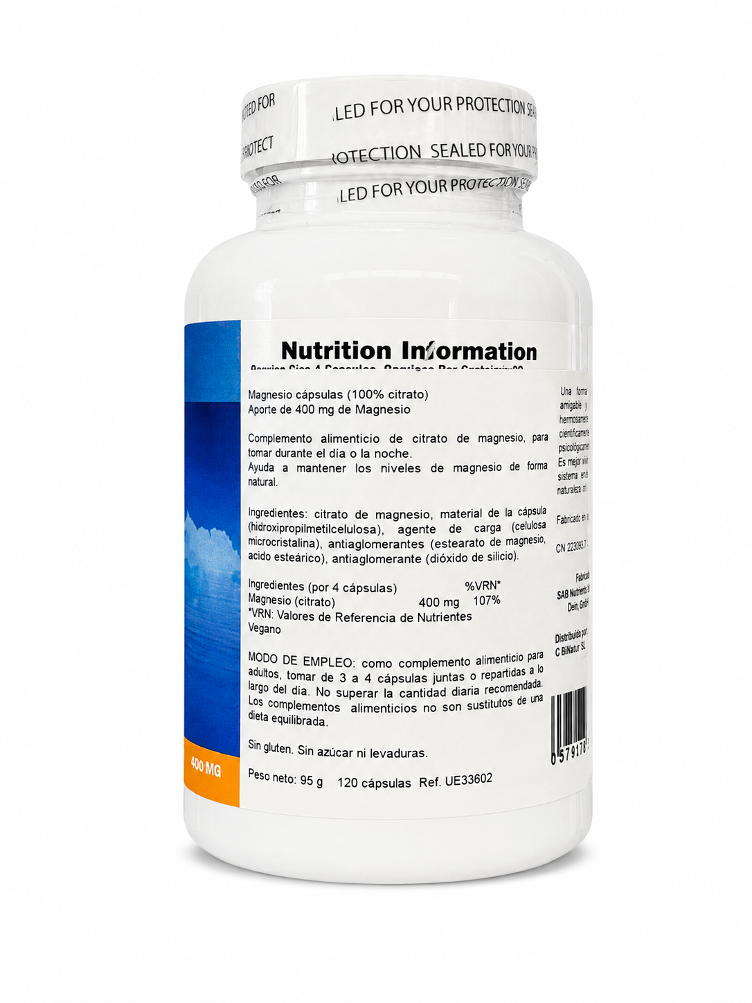 Magnesio 400 mg Nature's Plus 120 cápsulas