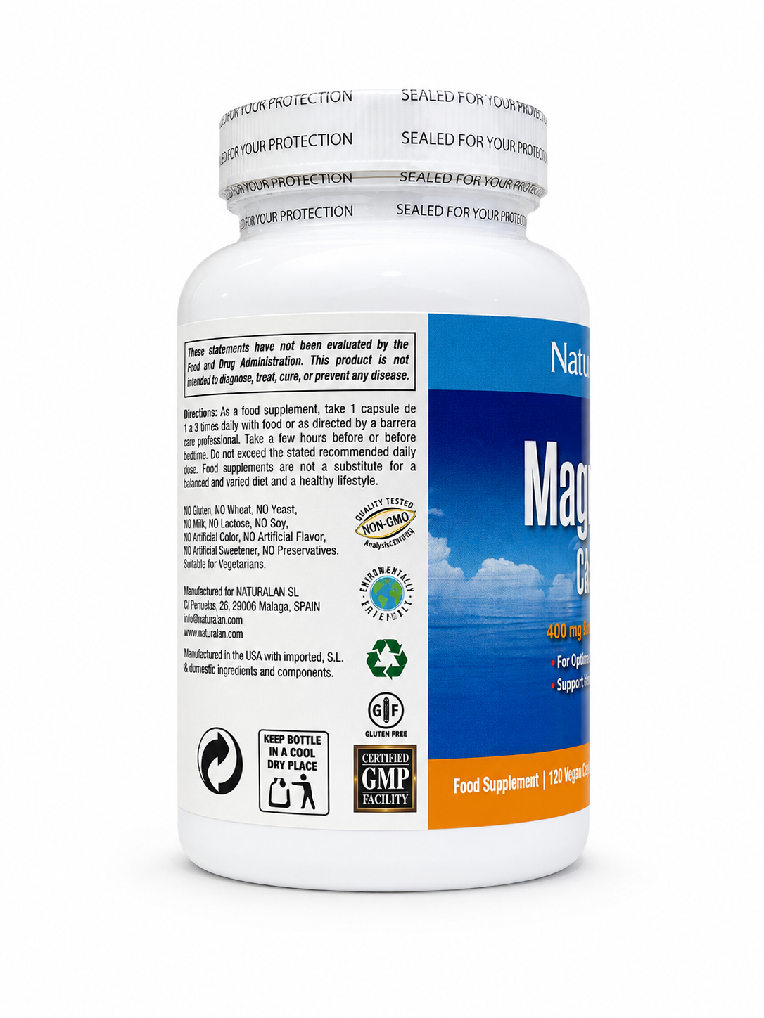 Magnesio 400 mg Nature's Plus 120 cápsulas