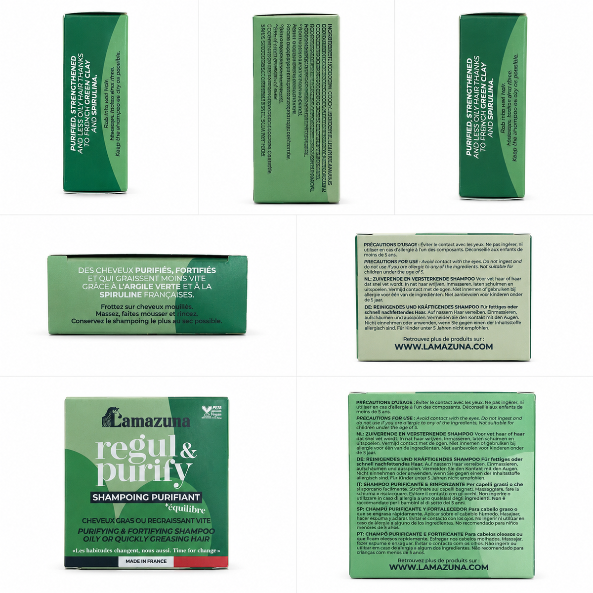 Champú sólido para cabellos grasos Hierbas Silvestres Lamazuna 55 g
