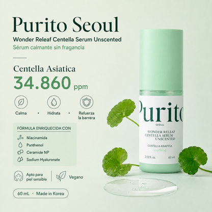Sérum facial Wonder Releaf Centella Serum Unscented Purito Seoul 60 ml