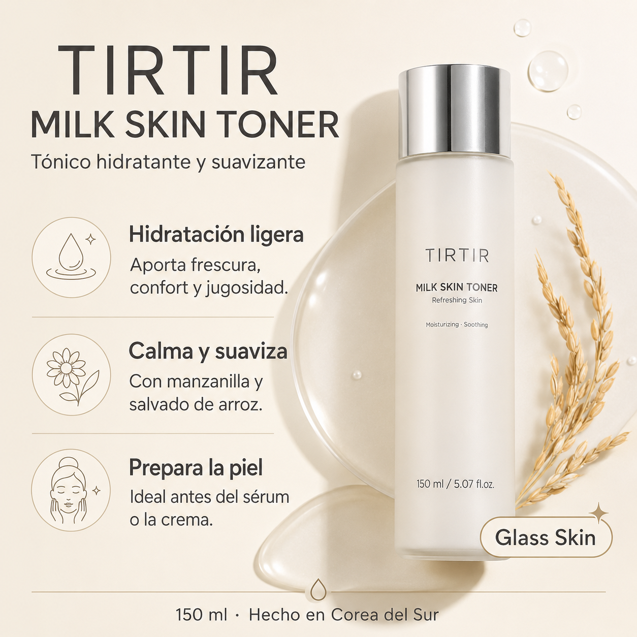 Tónico facial Milk Skin Toner TIRTIR 150 ml