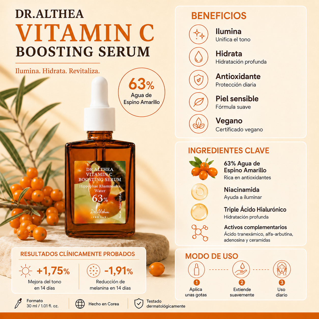 Sérum facial Vitamin C Boosting Serum Dr. Althea 30 ml