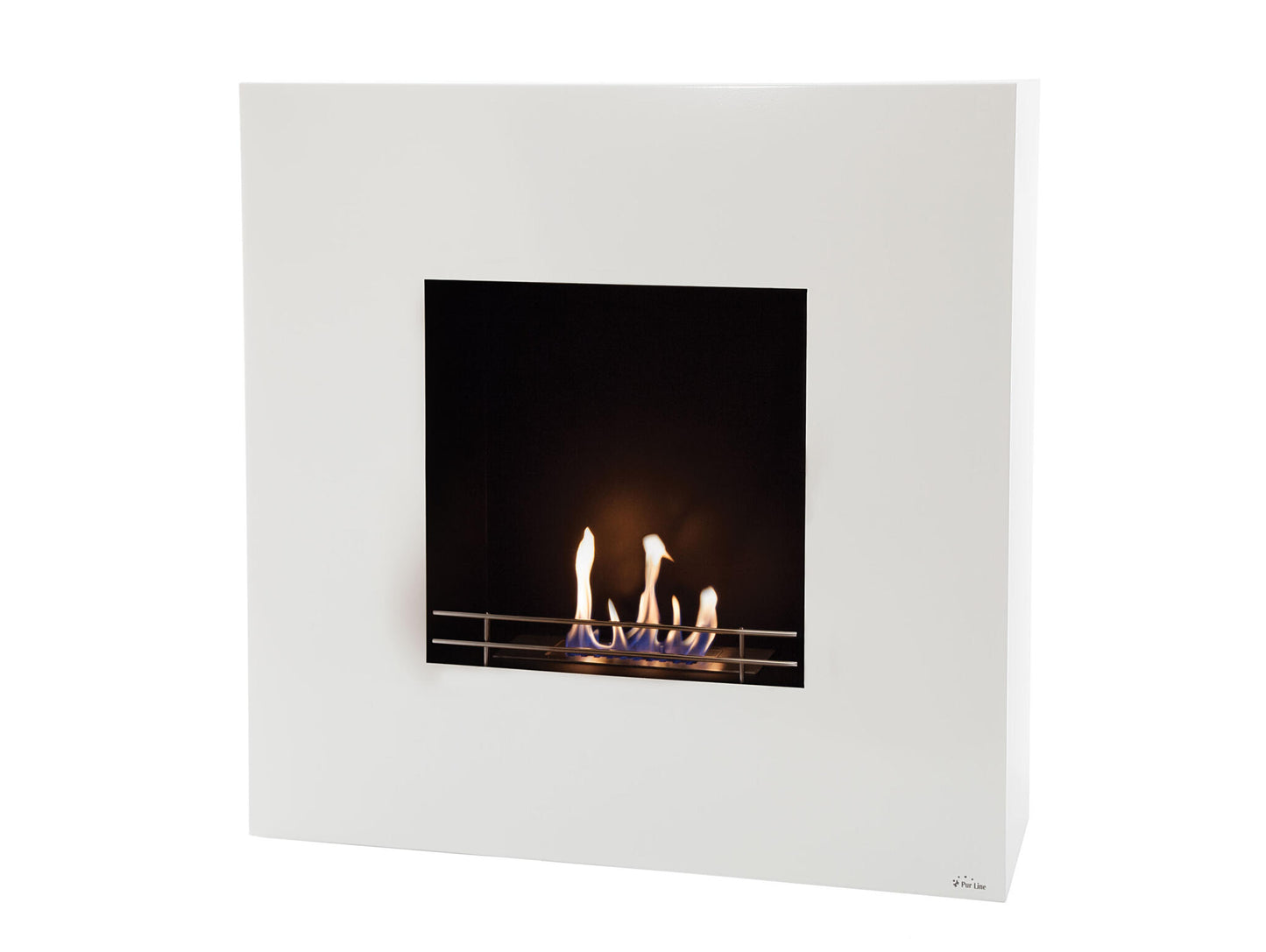Chimenea De Etanol De Suelo En Acero Blanco Febe Purline_0