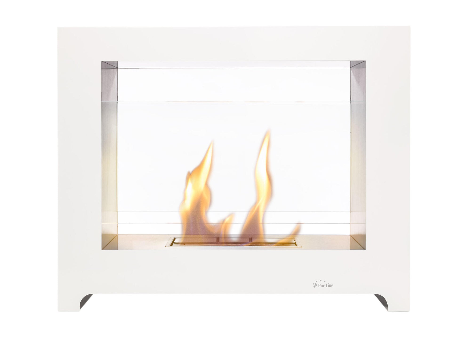 Chimenea De Etanol De Suelo En Acero Blanco Styx Purline_0
