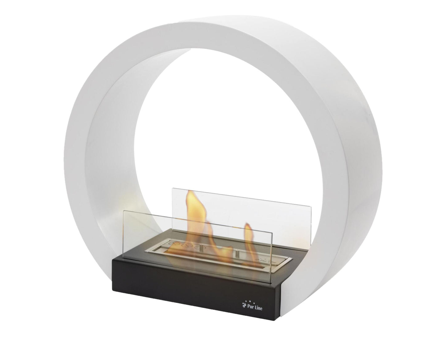 Chimenea De Etanol De Suelo En Acero Color Blanco Con Cristal Templado Morea W Purline_0