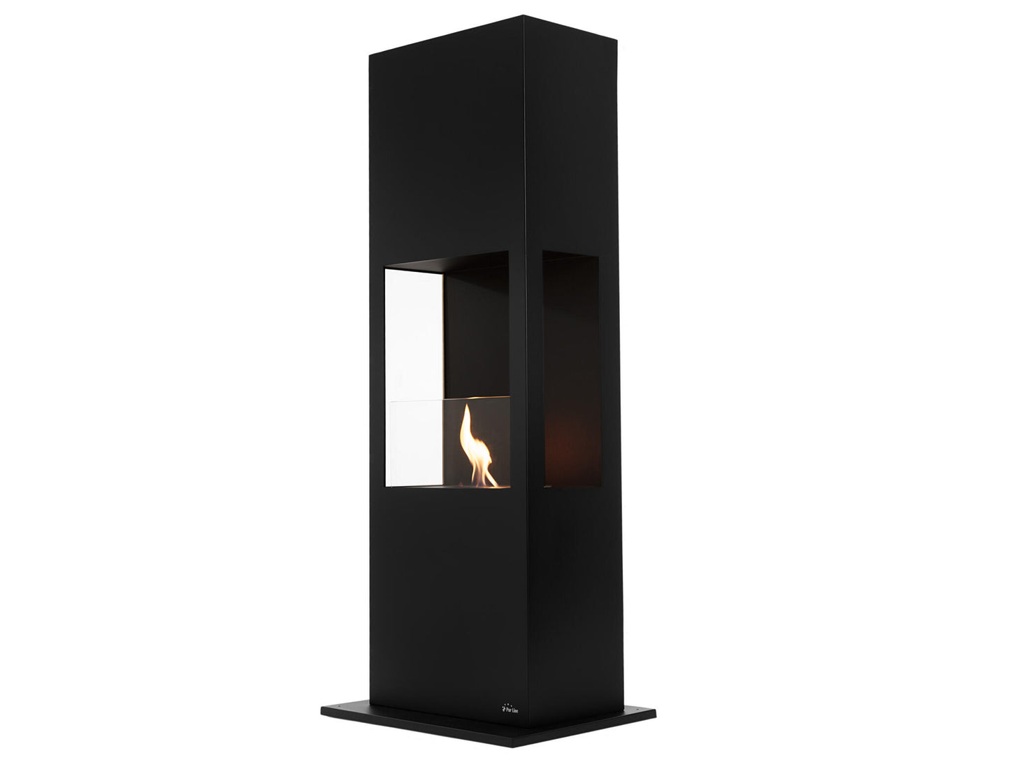 Chimenea De Etanol De Suelo En Acero Lacado Negro Mimas Purline_0
