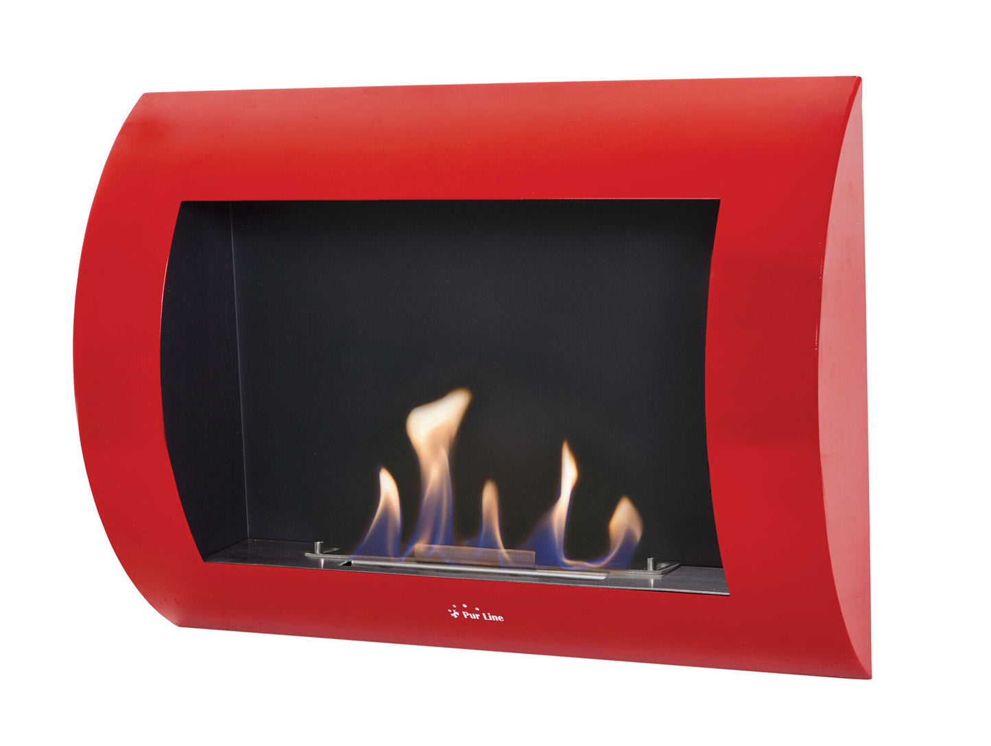 Chimenea De Etanol Mural En Acero Lacado Rojo Inox-clasic R Purline_0