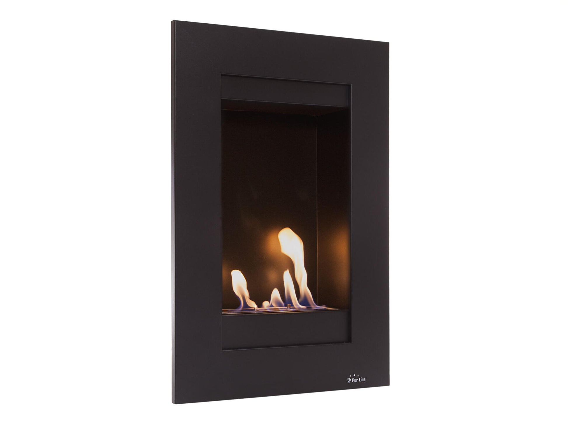Chimenea De Etanol Mural Vertical En Acero Negro Morfeo Purline_0