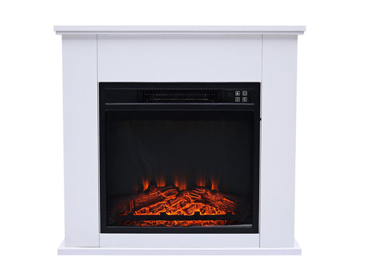 Chimenea Eléctrica De Suelo 2kw En Acero Lacado Blanco Con Mando A Distancia Che-610 Purline_0