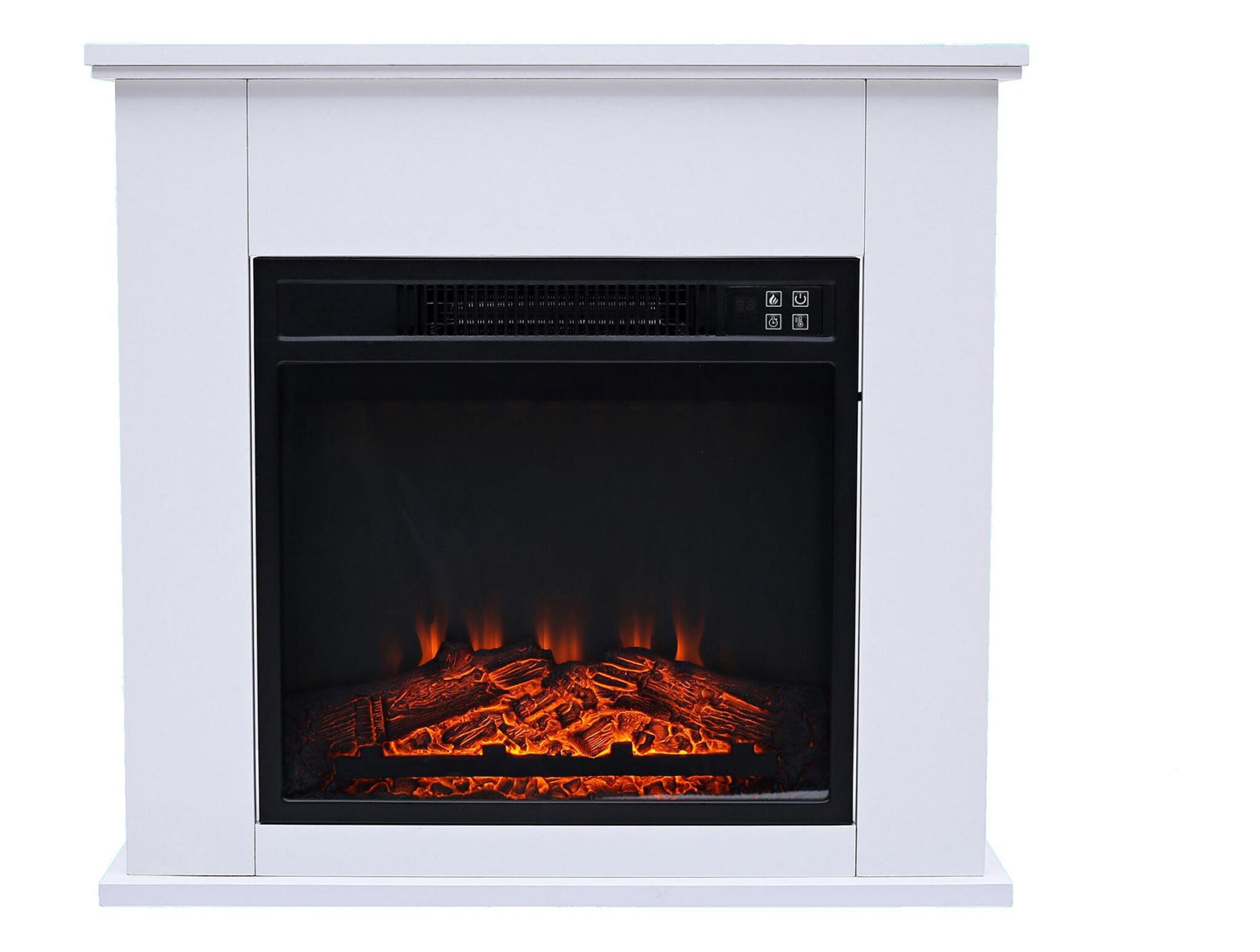 Chimenea Eléctrica De Suelo 2kw En Acero Lacado Blanco Con Mando A Distancia Che-610 Purline_1