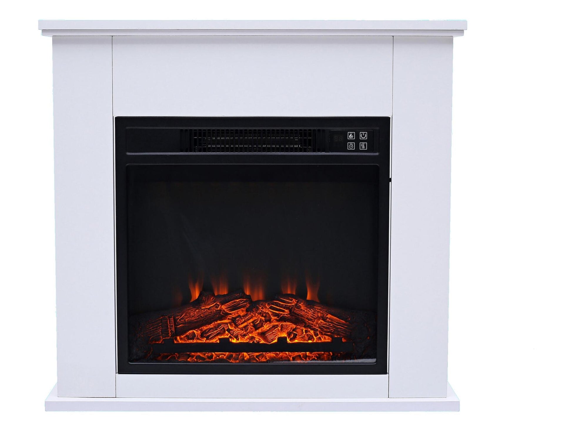 Chimenea Eléctrica De Suelo 2kw En Acero Lacado Blanco Con Mando A Distancia Che-610 Purline_1
