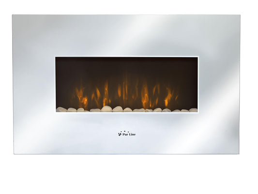 Chimenea Eléctrica Mural 2kw En Cristal Templado Con Efecto Espejo Che-450 Purline_0