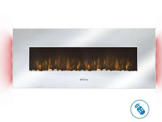 Chimenea Eléctrica Mural 2kw Panorámica En Cristal Templado Efecto Espejo Che-510 Purline_0
