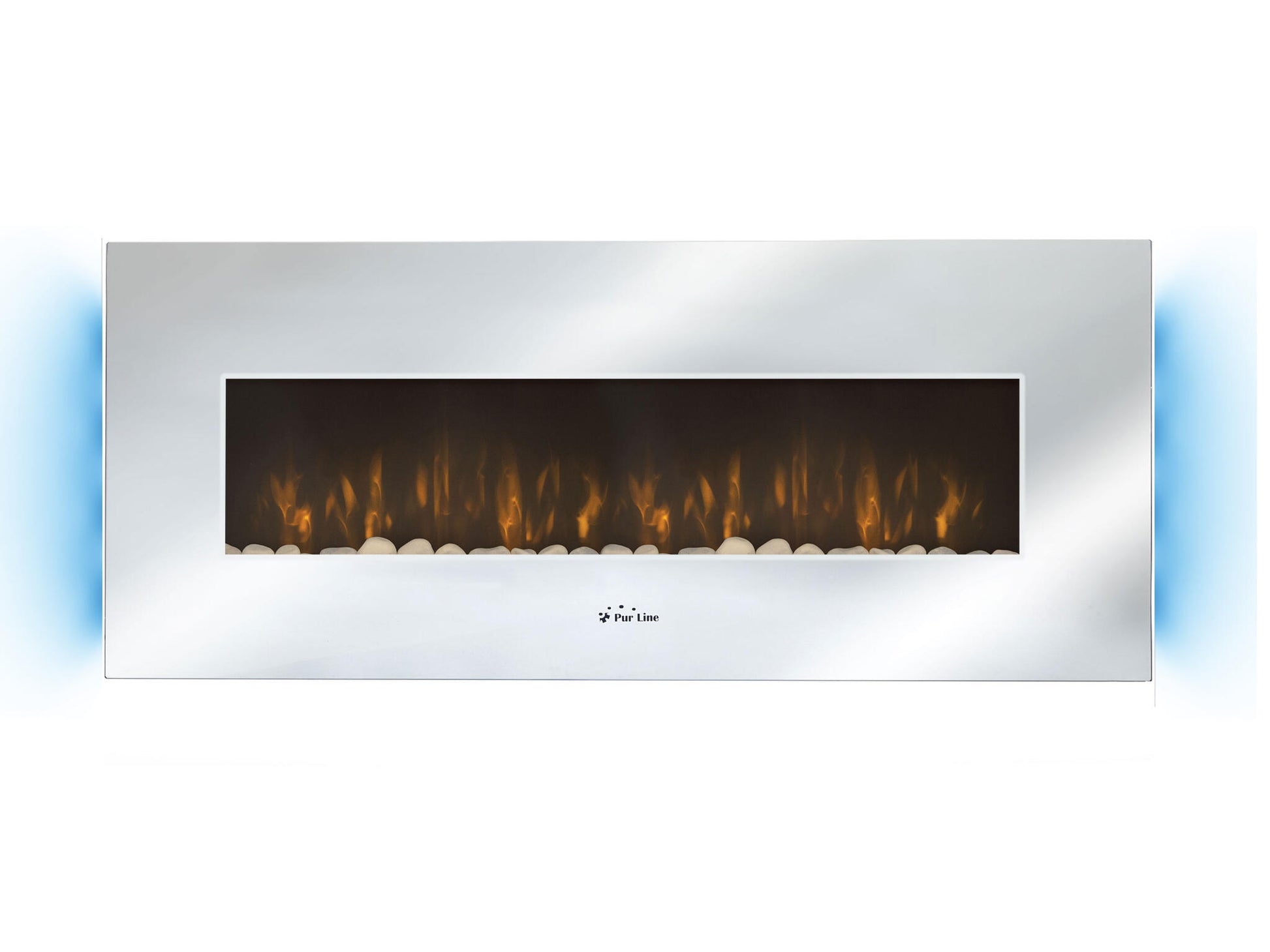 Chimenea Eléctrica Mural 2kw Panorámica En Cristal Templado Efecto Espejo Che-510 Purline_3
