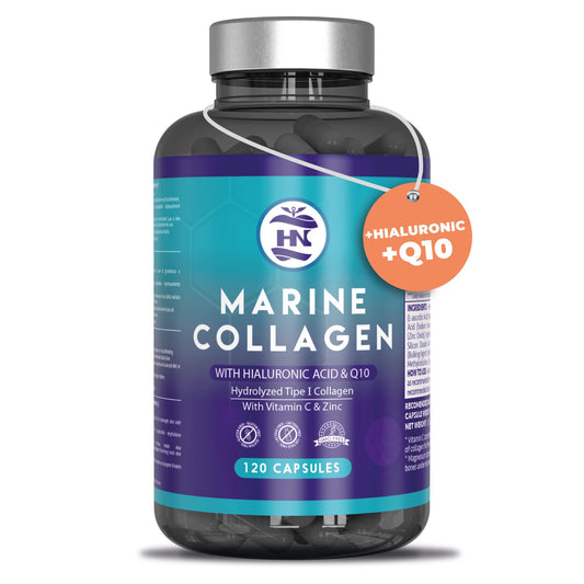 Colageno Marino Con Acido Hialuronico Con Vitamina C - 120 Capsulas - Para Articulaciones, Huesos, Piel, Cabello_0