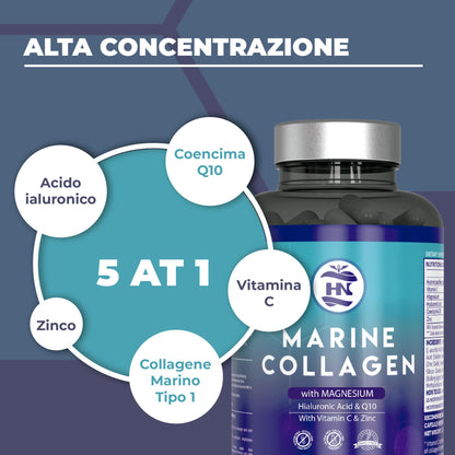 Colageno Marino Con Acido Hialuronico Con Vitamina C - 120 Capsulas - Para Articulaciones, Huesos, Piel, Cabello_2