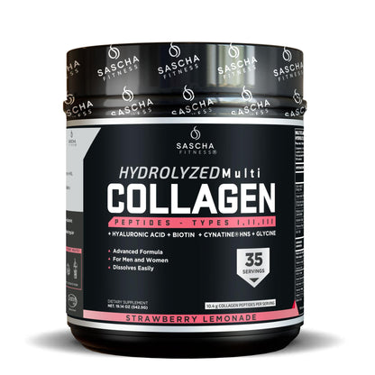 Colágeno Multi Hidrolizado Sabor Limonada De Fresa - Sascha Fitness España_0