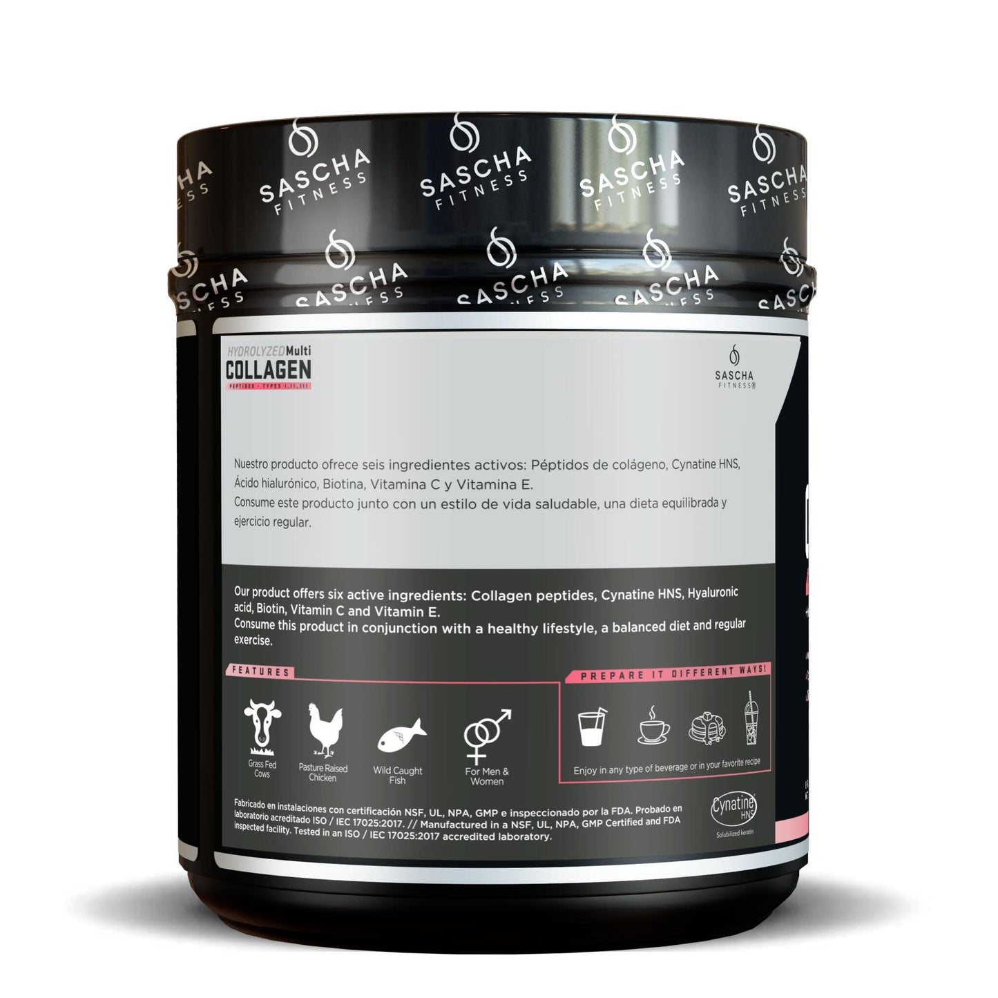 Colágeno Multi Hidrolizado Sabor Limonada De Fresa - Sascha Fitness España_2