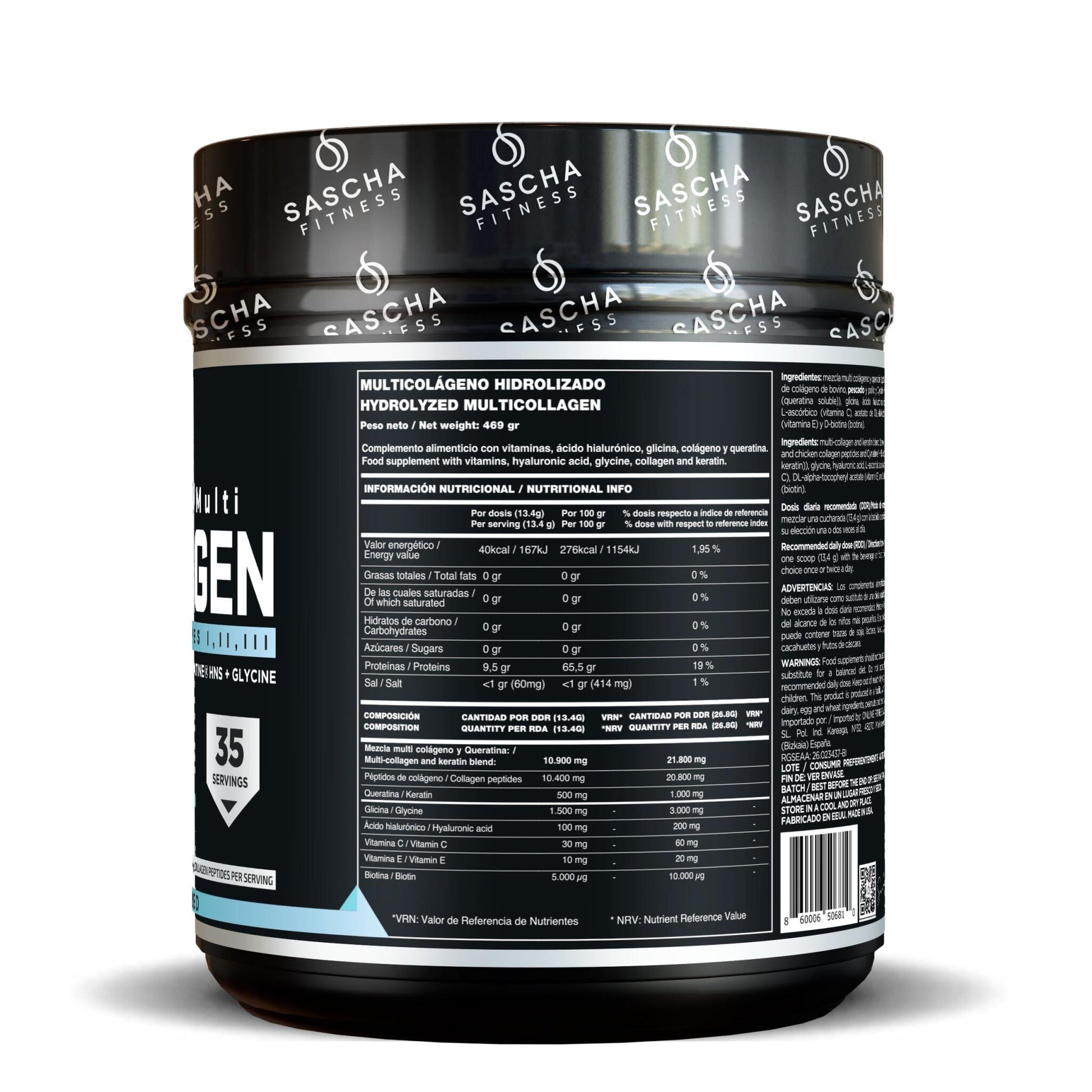 Colágeno Multi Hidrolizado Sin Sabor- Sascha Fitness España_1