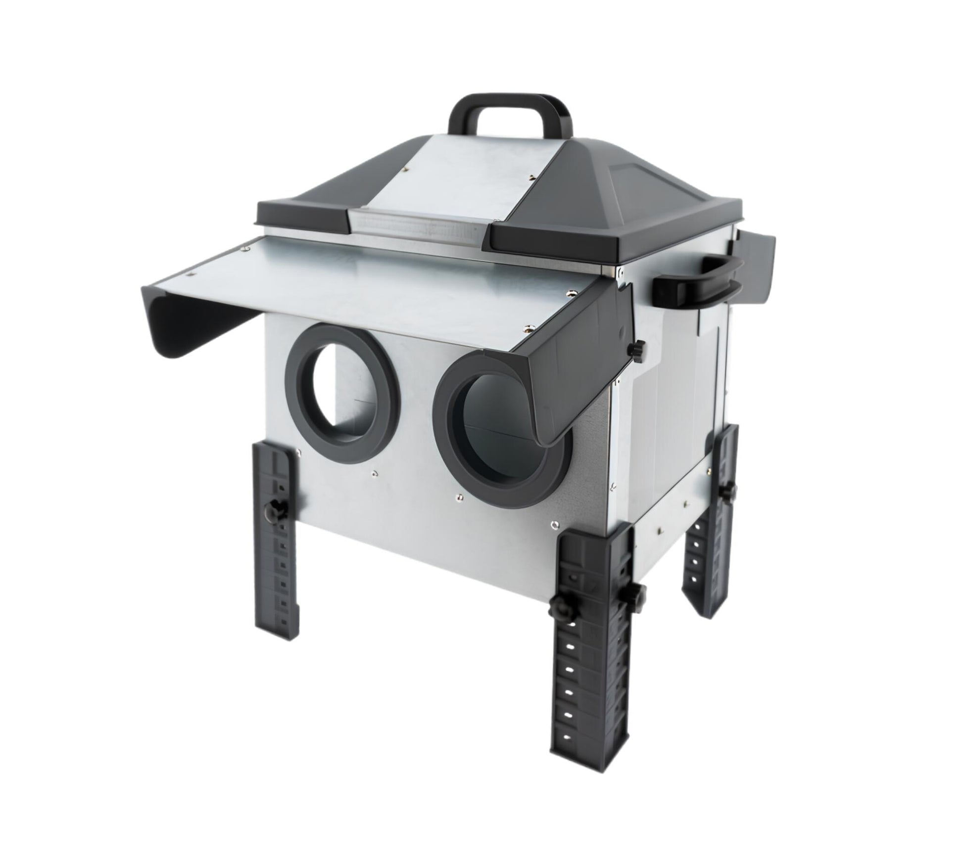 Comedero Para Gallinas Robust® | Tolva Antidesperdicio De Acero Galvanizado Para Exterior | Altura Regulable (12kg)_0