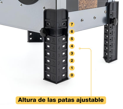 Comedero Para Gallinas Robust® | Tolva Antidesperdicio De Acero Galvanizado Para Exterior | Altura Regulable (12kg)_5
