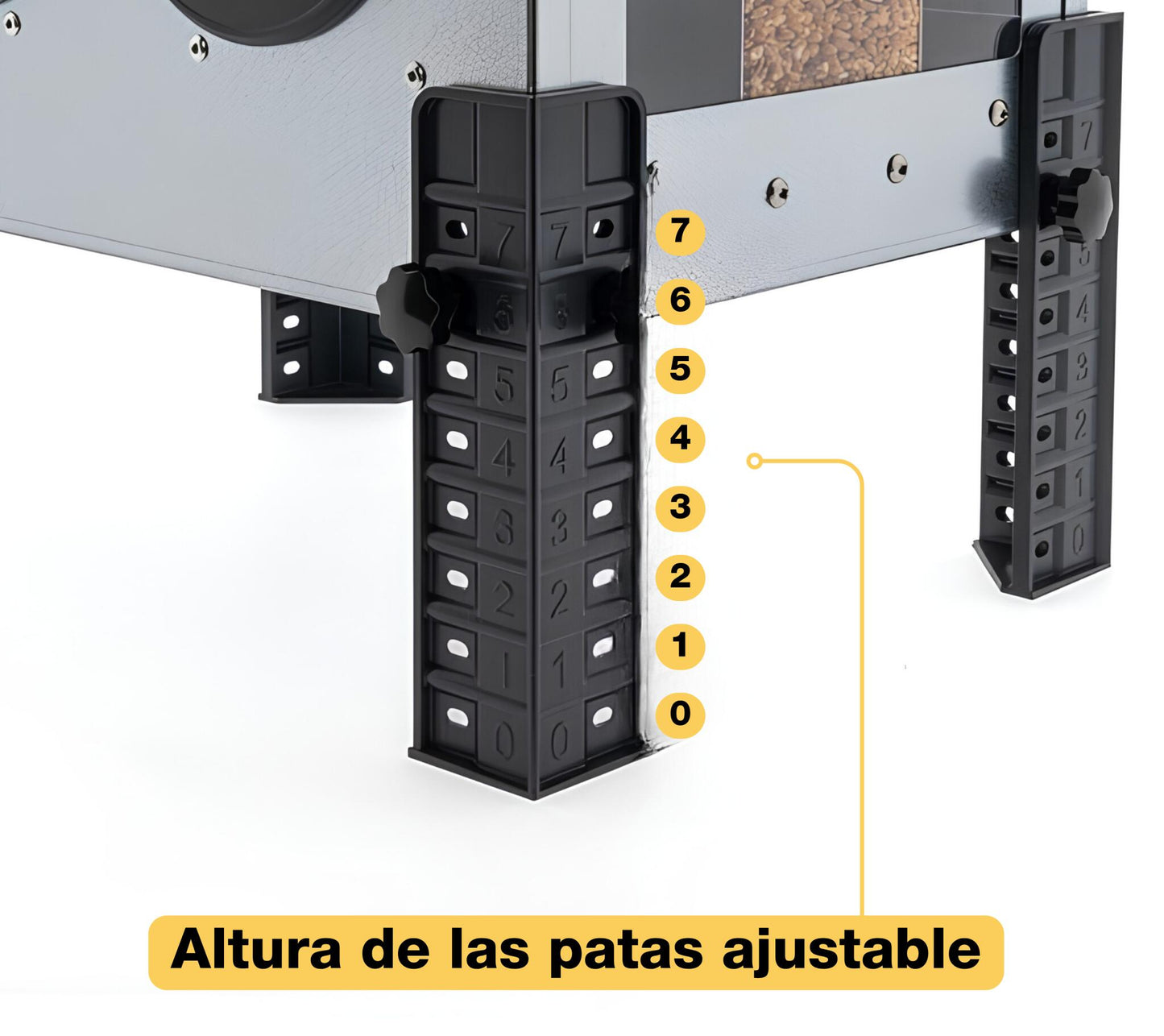 Comedero Para Gallinas Robust® | Tolva Antidesperdicio De Acero Galvanizado Para Exterior | Altura Regulable (16kg)_5