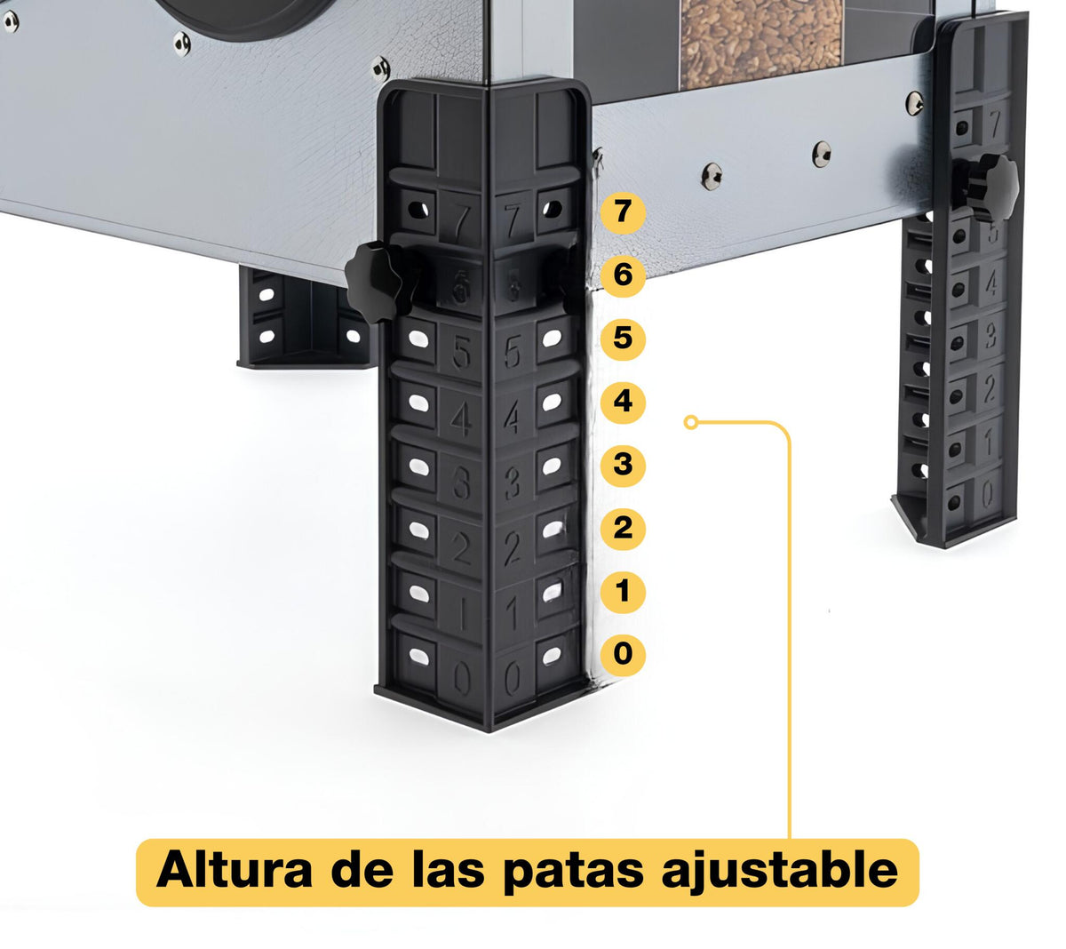 Comedero Para Gallinas Robust® | Tolva Antidesperdicio De Acero Galvanizado Para Exterior | Altura Regulable (16kg)_5