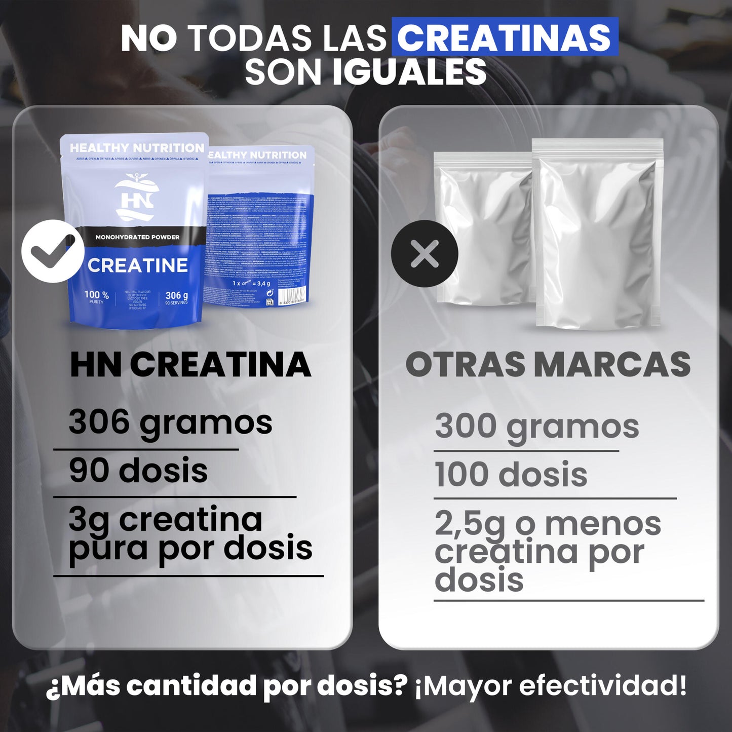 Creatina Monohidrato En Polvo 306g (90 Dosis) - Creatina Pura Sin Sabor - Suplemento Deportivo Para Masa Muscular_3