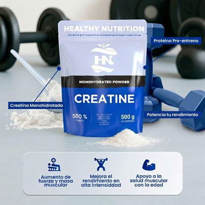 Creatina Monohidrato En Polvo 500g (166 Dosis) - Creatina Pura Sin Sabor - Suplemento Deportivo Para Masa Muscular_1